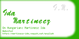 ida martinecz business card